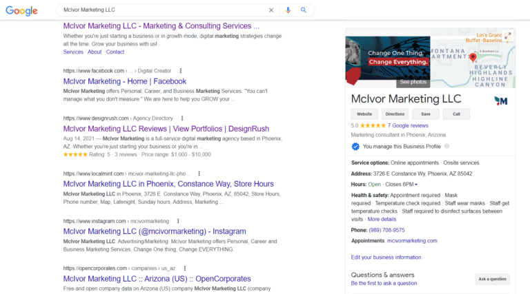 McIvor Marketing GMB Listing