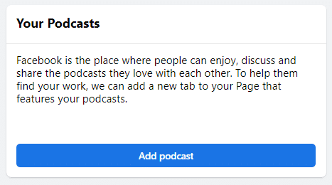 Facebook Podcast Feature